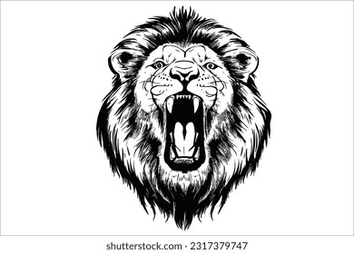 Majestic Lion Head - Striking and regal lion head illustration in EPS format. Ideal for logos, branding, and designs seeking a captivating blend of power, grace, and untamed beauty