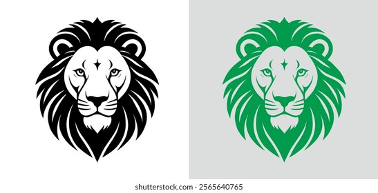 Majestic Lion Head Vector Logo Illustration