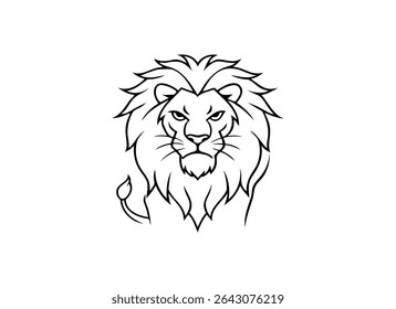 Majestic Lion Line Art - Wildlife Illustration