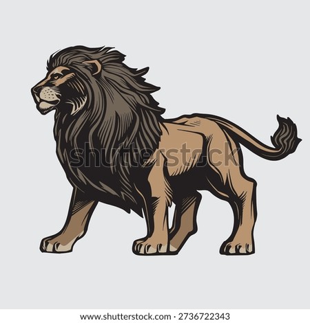 Majestic Lion Profile Logo Vector Illustration