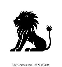 Majestic Lion Silhouette with Bold Minimalist Design