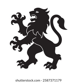 Majestic lion silhouette design as national symbol of Belgium 