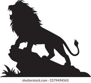 Majestic lion silhouette vector for creative designs