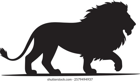 Majestic lion silhouette vector for creative designs