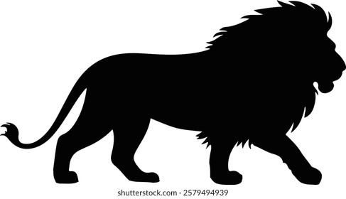 Majestic lion silhouette vector for creative designs