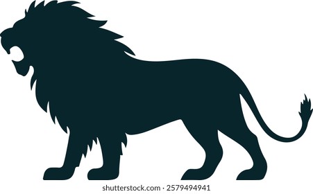 Majestic lion silhouette vector for creative designs