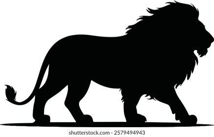 Majestic lion silhouette vector for creative designs