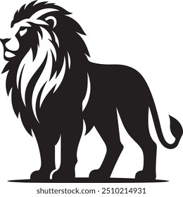 Majestic Lion Typography: Creative Silhouette Vector Art