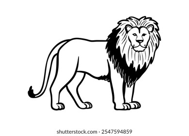 A Majestic Lion Vector Illustration