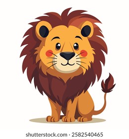 Majestic lion vector illustration isolated on a white background. Perfect for wildlife designs, safari themes, and nature-inspired projects.