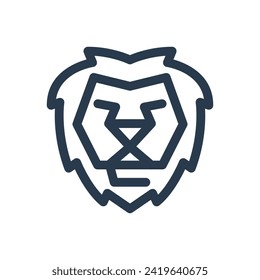 Majestic Lion in Vibrant Jungle Vector Icon Illustration