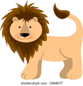 Majestic male lion on a white background
