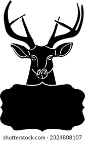 Majestic Moose Head: Striking Vector Logo Design and Icon Illustration, Elegant Moose Head Logo: Eye-Catching Vector Design and Icon Template