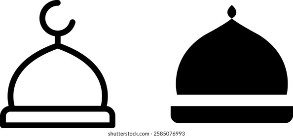 Majestic Mosque Dome Symbol Vector Icon Set