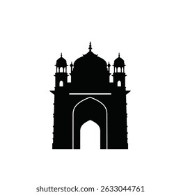 Majestic mosque silhouette architectural icon design