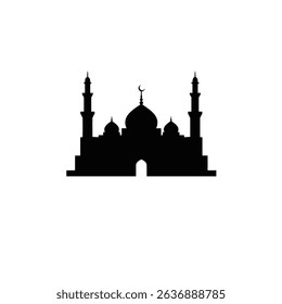 Majestic mosque silhouette islamic architecture design.