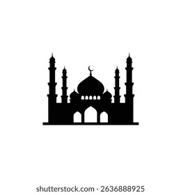 Majestic mosque silhouette islamic architecture design.