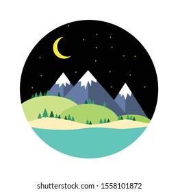 majestic mountain landscape under night sky