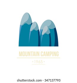 Majestic mountain peak vector illustration in flat style