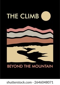 Majestic mountain scenery in a stylized design, perfect for outdoor brands, hiking apparel, and nature lovers.