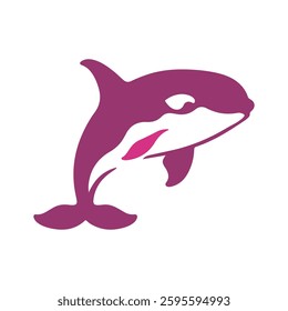 Majestic Orca Whale Illustration Purple Killer Whale Graphic