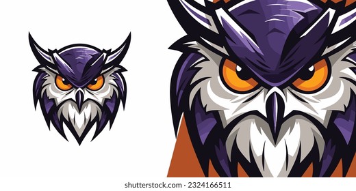 Majestic Owl Mascot: Striking Logo Design for Sport and E-Sport Teams, Illustration Vector