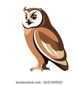 The Majestic Owl Standing Tall and Watching Illustration