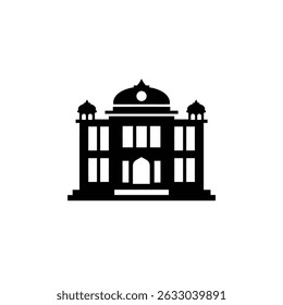 Majestic palace building architectural icon design