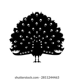 A majestic peacock showcasing its vibrant, fully fanned tail with eye-like patterns, symbolizing beauty, pride, and elegance in nature.