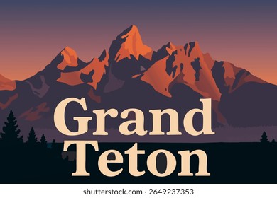 Os picos majestosos das Montanhas Grand Teton sobem dramaticamente contra os claros céus azuis, oferecendo vistas deslumbrantes para os alpes e uma paisagem inesquecível perfeita para os entusiastas ao ar livre 