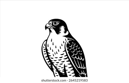 Majestic peregrine falcon bird of prey vector illustration