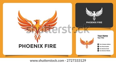 Majestic Phoenix Fire Bird Logo, Rising Mythical Phoenix Wings Outspread for Startup, Sports Team, and Powerful Brand Identity