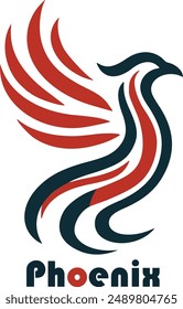 Majestic phoenix logo showcasing the mythical bird rising from the flames.