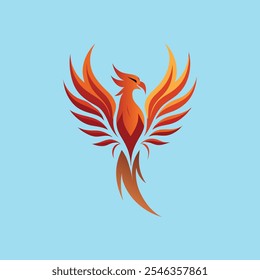 Majestic phoenix tattoo design featuring spread wings, vibrant vector artwork, perfect for tattoos or decorative projects.