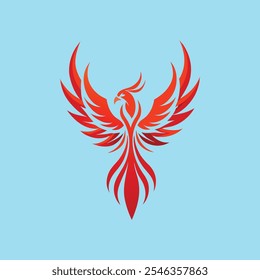 Majestic phoenix tattoo design featuring spread wings, vibrant vector artwork, perfect for tattoos or decorative projects.