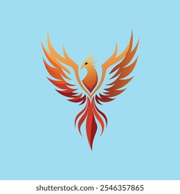 Majestic phoenix tattoo design featuring spread wings, vibrant vector artwork, perfect for tattoos or decorative projects.