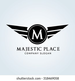 Majestic Place, M letter logo template