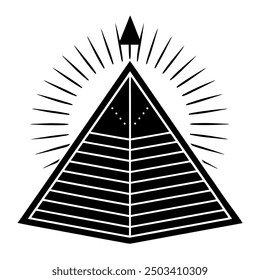 Majestic Pyramid Vector Illustration: Ideal for Ancient and Historical Designs