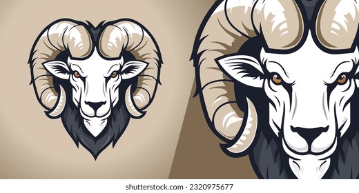 Majestic Ram Logo: Captivating Illustration Vector Graphic for Sport and E-Sport Teams