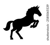 Majestic rearing horse silhouette in dynamic pose representing strength and elegance