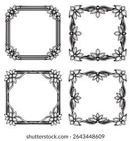 Majestic and Regal Vintage Decorative Floral Frames Vector Collection

