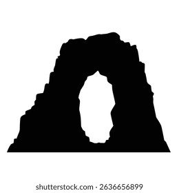 Majestic rock arch silhouette natural landscape.