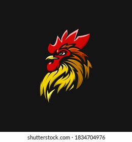 Majestic Rooster Mascot Logo Vector Illustration