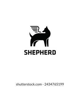 Majestic Shepherd with Eagle Wings like Griffin logo design