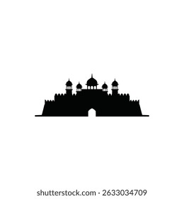 Majestic silhouette of lahore's iconic badshahi mosque