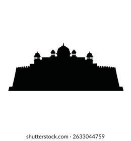 Majestic silhouette of a mughal palace fortress