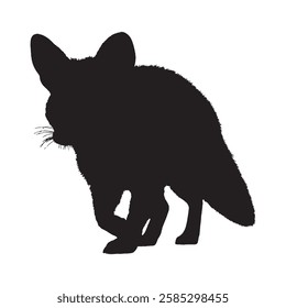 Majestic Solid Black Aardwolf Silhouette for Logos and Branding - Aardwolf Vector - Aardwolf Illustration