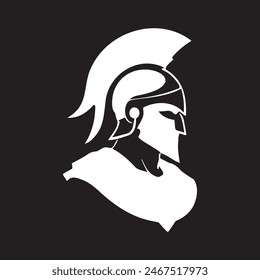Majestic Spartan Helmet Logo in Bold Contrast - Symbolizing Valor and Leadership in a Timeless Design