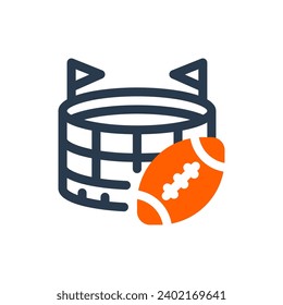 Majestic Stadium Vector Icon Illustration for Football Venue