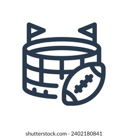 Majestic Stadium Vector Icon Illustration for Football Venue
